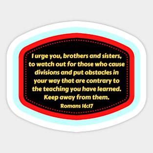 Bible Verse Romans 16:17 Sticker